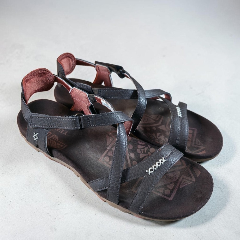 Merrell Sandals Leather Hiking Coral Women's 8 Flats Strappy Slingback 2269059